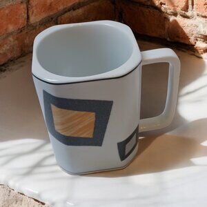 Vintage 1990 Global Designs  Geometric Square Dishwasher Safe Coffee Mug